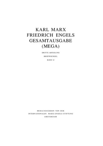 Karl Marx/Friedrich Engels: Briefwechsel Januar 1862 bis September 1864