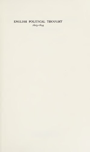 English Political Thought, 1603-1644