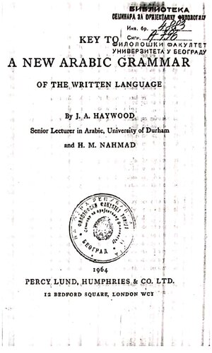 Key To A new Arabic Grammar of The Written Language