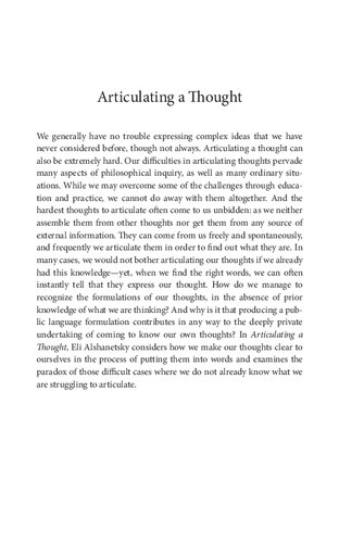 Articulating a Thought