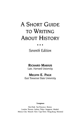 A short guide to writing about history