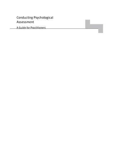 CONDUCTING PSYCHOLOGICAL ASSESSMENT : a guide for practitioners.
