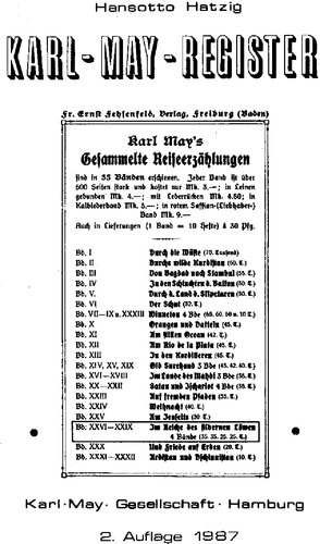 Karl-May-Register zu IM REICHE DES SILBERNEN LÖWEN BD. I-IV DIE UMM ED DSCHAMAHL