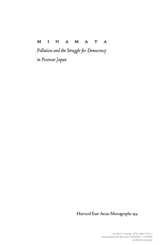 Minamata : pollution and the struggle for democracy in postwar Japan