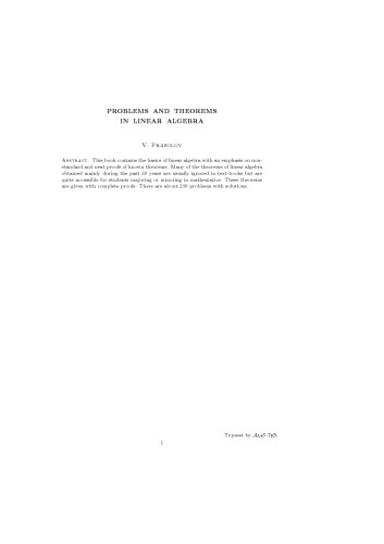 Problems and theorems in linear algebra