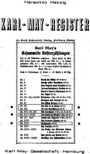 Karl-May-Register zu AM RIO DE LA PLATA IN DEN KORDILLEREN CHRIST IST ERSTANDEN IM LANDE DES MAHDI I-III WEIHNACHT