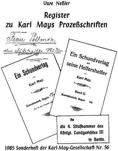 Register zu Karl Mays Prozeßschriften: