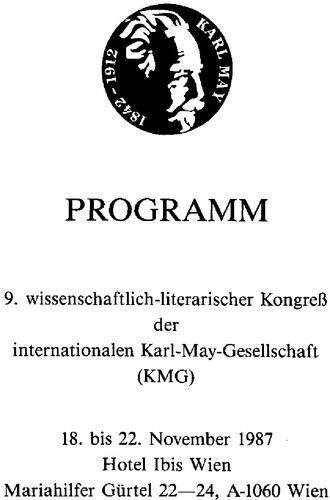 Karl-May-Gesellschaft in Wien. 9. internationaler Kongreß. (18.11.- 22.11.1987)