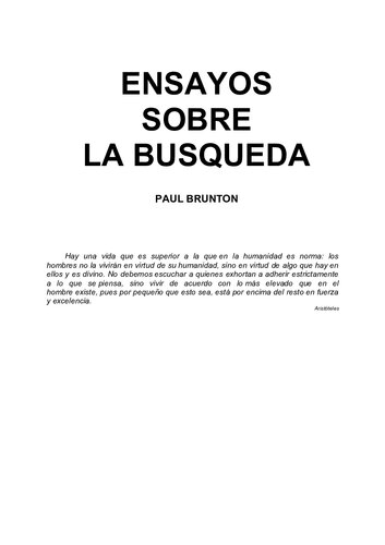 Ensayo Sobre La Busqueda