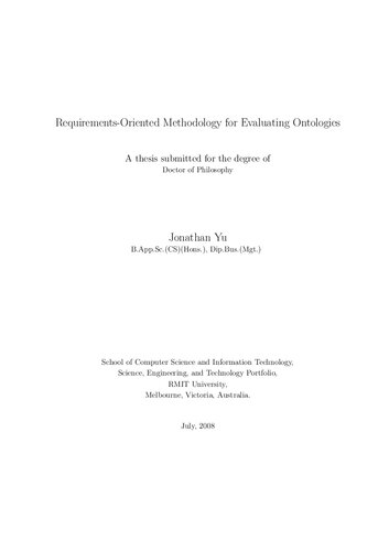 Requirements-Oriented Methodology for Evaluating Ontologies