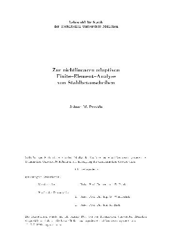 Zur nichtlinearen adaptiven Finite-Element-Analyse von Stahlbetonscheiben