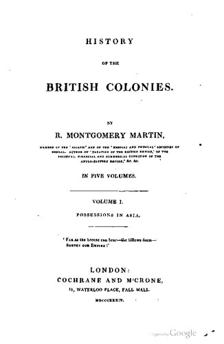 History of the British Colonies; in five volumes: Possessions in Asia