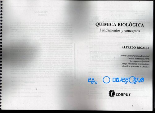 Quimica biologica fundamentos y conceptos Rigalli