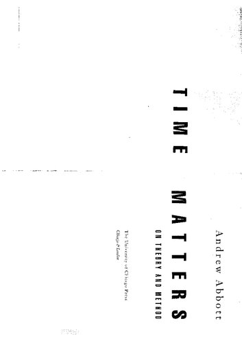 Time Matters: On Theory and Method