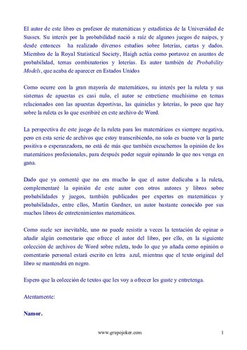 Matemáticas y Juegos de Azar