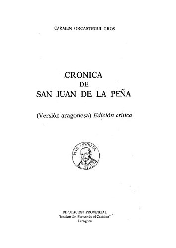 Crónica de San Juan de la Peña (versión aragonesa). Edición crítica