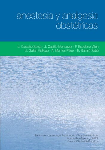 Anestesia y analgesia obstetricas