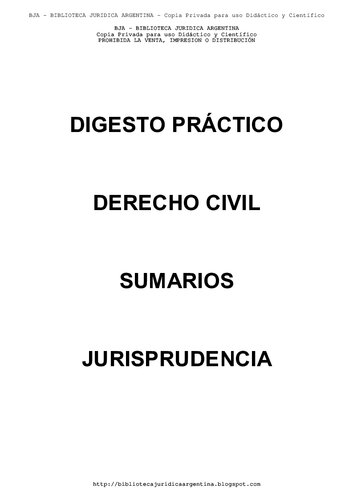 Digesto Práctico de Derecho Civil - Sumarios de Jurisprudencia