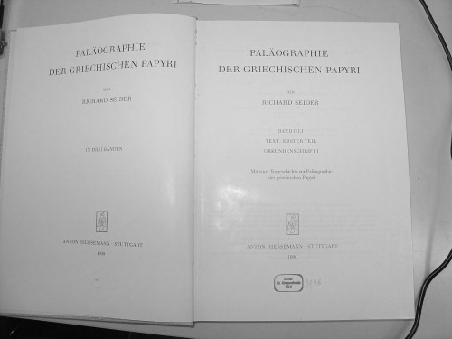 Paläographie der griechischen papyri