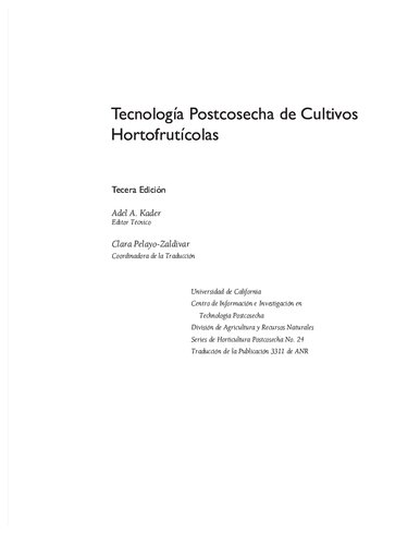 Tecnología postcosecha de cultivos hortofrutícolas