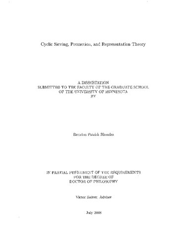 Cyclic Sieving, Promotion, and Representation Theory