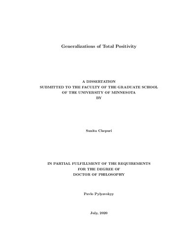 Generalizations of Total Positivity