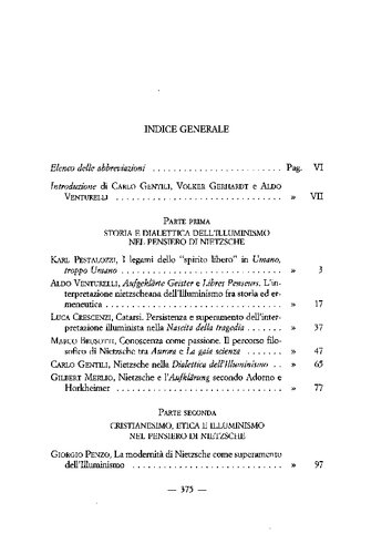 Nietzsche, illuminismo, modernità