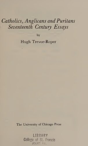 Catholics, Anglicans, and Puritans - 17th Century Essays