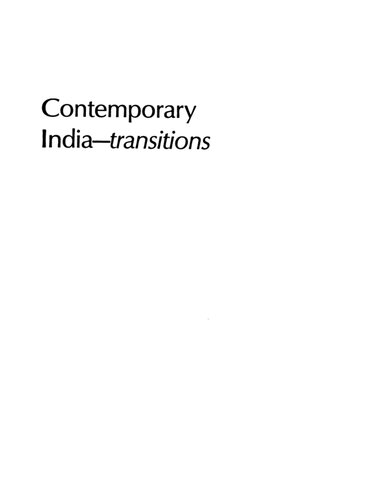 Contemporary India - transitions