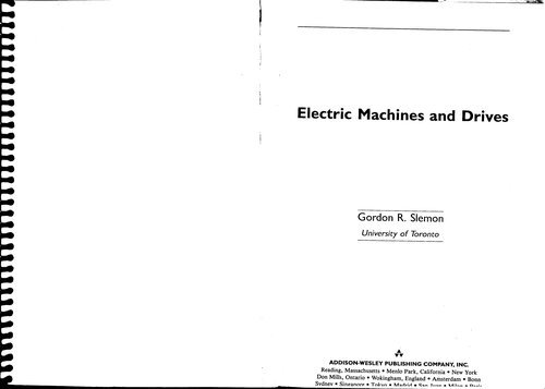 Electric Machines And Drives