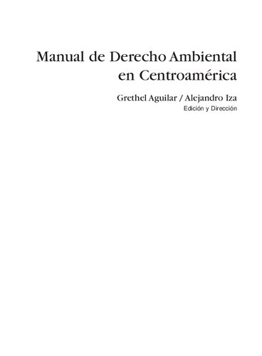 Manual De Derecho Ambiental En Centroamerica