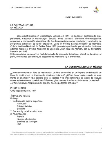 La Contracultura En Mexico