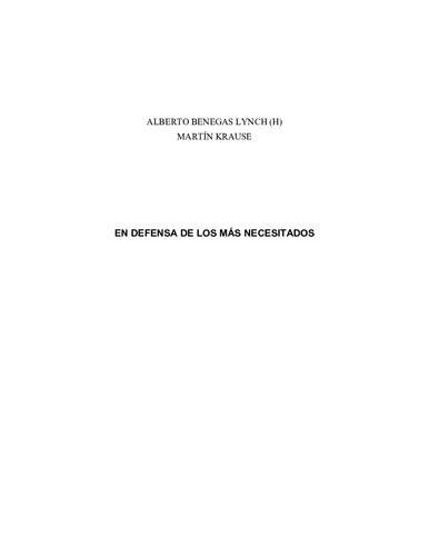 En defensa de los más necesitados