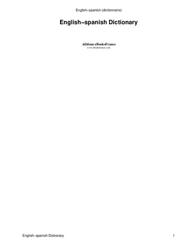 English-spanish (dictionnaire)