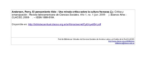 El pensamiento tibio. Una mirada crítica sobre la cultura francesa
