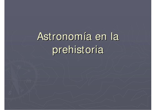 Astronomia En La Prehistoria