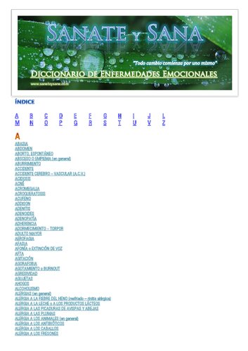 Diccionario De Enfermedades Emocionales