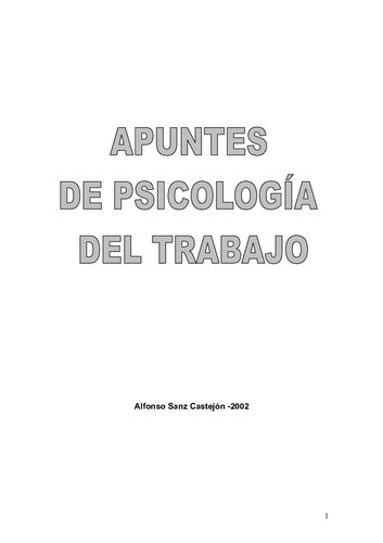 Apuntes Psicologia Del Trabajo