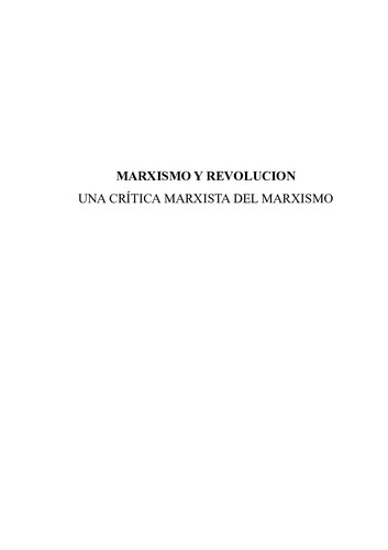 Marxismo Y Revolucion (ensayo)