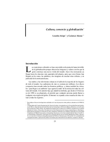 Cultura Comercio Y Globalizacion