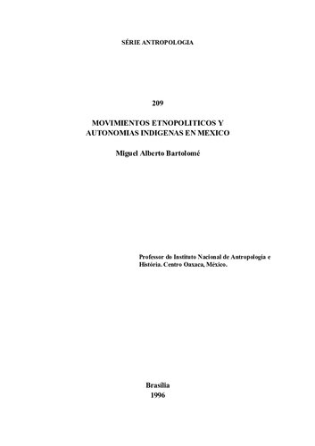 Movimientos Etnopoliticos Indigenas En Mexico