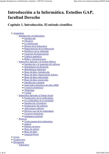 Apuntes De Introduccion A La Informatica