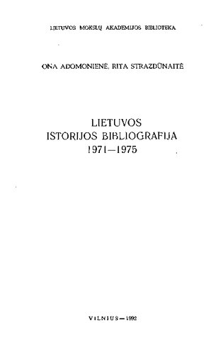 Lietuvos istorijos bibliografija. 1971-1975
