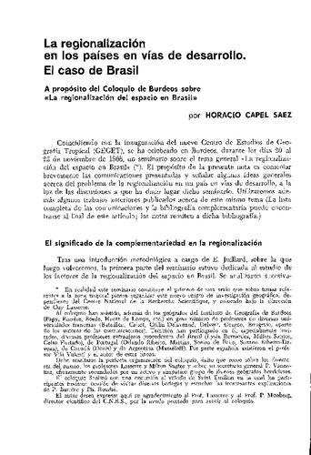La Regionalizacion Paises Vias De Desarrollo Brasil