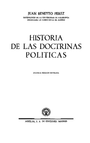Historia De Las Doctrinas Politicas