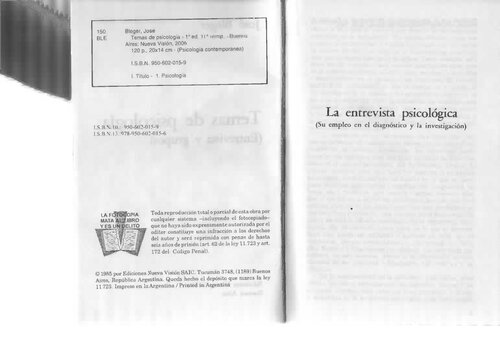 La Entrevista Psicologica