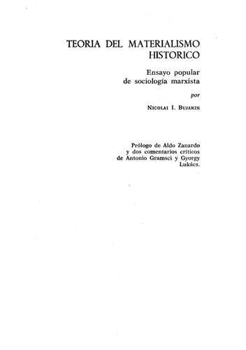 Teoría del materialismo histórico. Ensayo popular de sociología marxista (1921)