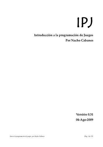 Introduccion A La Programacion De Juegos