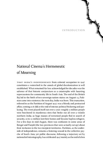 Mourning the Nation: Indian Cinema in the Wake of Partition