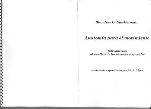 Anatomia Para El Movimiento Tomo 1